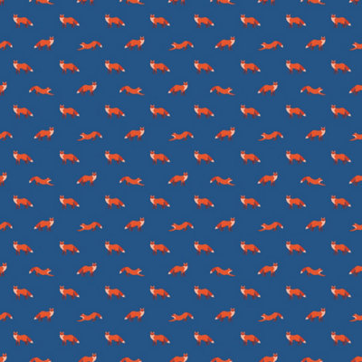 Bobbi Beck eco-friendly blue cute fox wallpaper