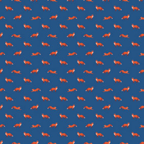Bobbi Beck eco-friendly blue cute fox wallpaper