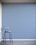 Bobbi Beck eco-friendly Blue geometric leaf pattern wallpaper