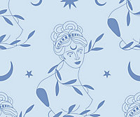 Bobbi Beck eco-friendly Blue greek motif wallpaper