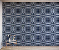 Bobbi Beck eco friendly Blue modern trellis Wallpaper