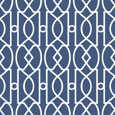 Bobbi Beck eco friendly Blue modern trellis Wallpaper