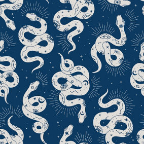 Bobbi Beck eco friendly Blue occult snake Wallpaper