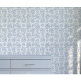 Bobbi Beck eco-friendly blue ocotpus pattern wallpaper
