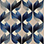 Bobbi Beck eco friendly Blue painted abstract motif Wallpaper