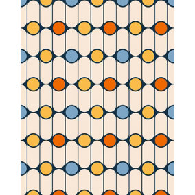 Bobbi Beck eco-friendly Blue retro dot design wallpaper