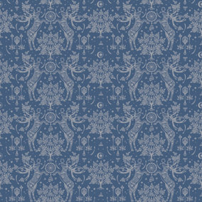 Bobbi Beck eco-friendly blue scandi deer wallpaper
