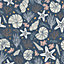 Bobbi Beck eco friendly Blue shell and coral Wallpaper