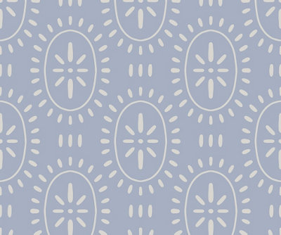 Bobbi Beck eco-friendly Blue sun motif pattern wallpaper