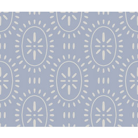 Bobbi Beck eco-friendly Blue sun motif pattern wallpaper