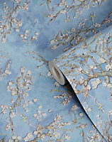 Bobbi Beck eco-friendly Blue van gogh almond blossom wallpaper