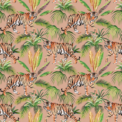 Bobbi Beck eco-friendly brown tropical tiger wallpaper