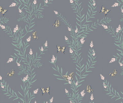 Bobbi Beck eco-friendly butterfly and flower wallpaper