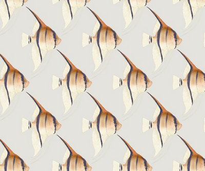 Bobbi Beck eco-friendly geometric angelfish wallpaper