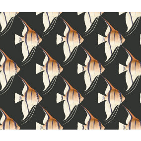 Bobbi Beck eco-friendly geometric angelfish wallpaper
