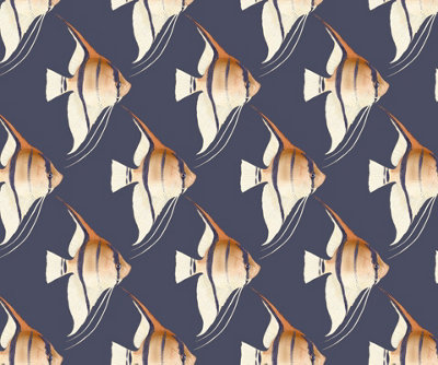 Bobbi Beck eco-friendly geometric angelfish wallpaper