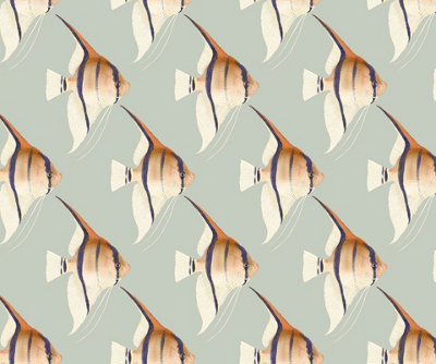 Bobbi Beck eco-friendly geometric angelfish wallpaper