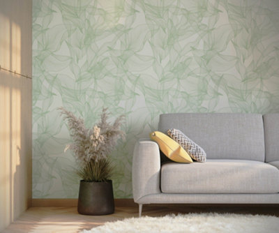Bobbi Beck eco-friendly Green abstract floral wallpaper