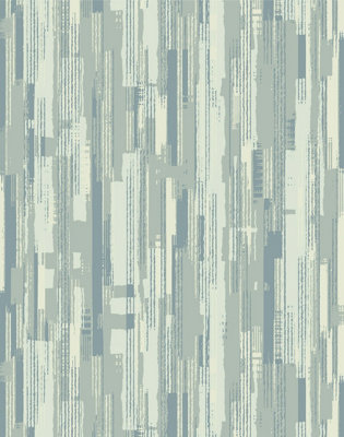 Bobbi Beck ecofriendly Green abstract stripe wallpaper DIY at B&Q