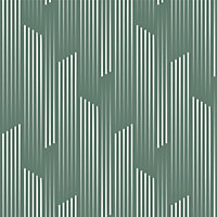 Bobbi Beck eco friendly Green abstract vertical line Wallpaper