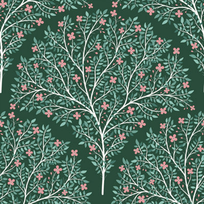 Bobbi Beck eco friendly Green arch flower and leaf Wallpaper