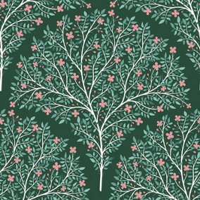 Bobbi Beck eco friendly Green arch flower and leaf Wallpaper