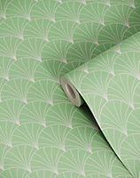 Bobbi Beck eco-friendly Green art deco arch wallpaper