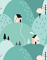 Bobbi Beck eco-friendly Green childrens landscape wallpaper