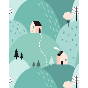 Bobbi Beck eco-friendly Green childrens landscape wallpaper
