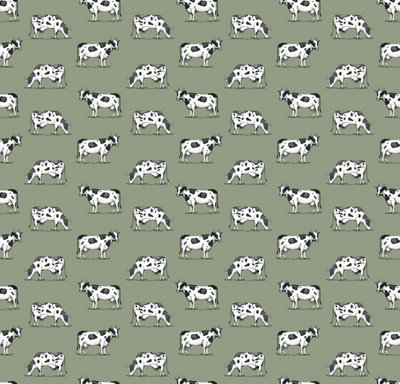 Bobbi Beck eco-friendly green cow wallpaper