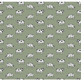 Bobbi Beck eco-friendly green cow wallpaper
