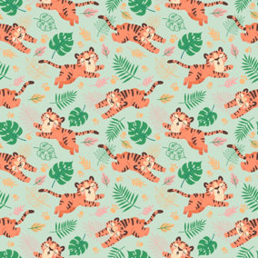 Bobbi Beck eco-friendly green cute tiger wallpaper