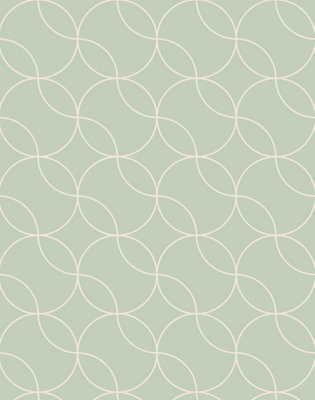 Bobbi Beck eco-friendly Green line retro wallpaper