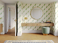 Bobbi Beck eco friendly Green modern squiggle Wallpaper