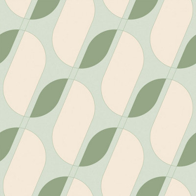 Bobbi Beck eco friendly Green modern squiggle Wallpaper