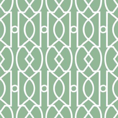 Bobbi Beck eco friendly Green modern trellis Wallpaper