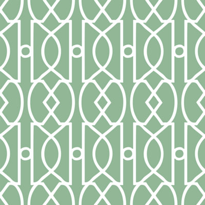 Bobbi Beck eco friendly Green modern trellis Wallpaper