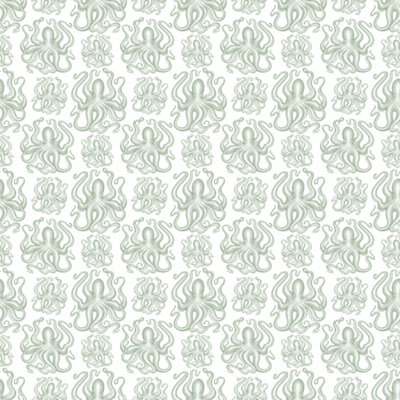 Bobbi Beck eco-friendly green ocotpus pattern wallpaper