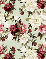 Bobbi Beck eco-friendly Green painted floral wallpaper