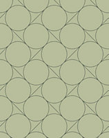 Bobbi Beck eco-friendly Green retro circle wallpaper
