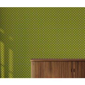 Bobbi Beck eco-friendly green retro diamond pattern wallpaper
