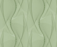 Bobbi Beck eco-friendly Green Spirograph abstract scale wallpaper