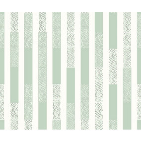 Bobbi Beck eco-friendly Green stripes and polka dots wallpaper