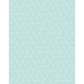 Bobbi Beck eco-friendly Green triangle geometric wallpaper