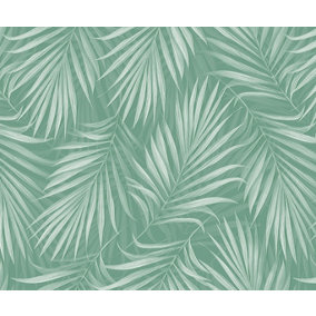 Bobbi Beck eco-friendly Green tropical areca palm wallpaper