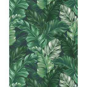 Bobbi Beck eco-friendly Green tropical jungle leaf wallpaper