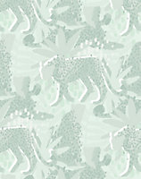 Bobbi Beck eco-friendly Green tropical leopard leaf wallpaper