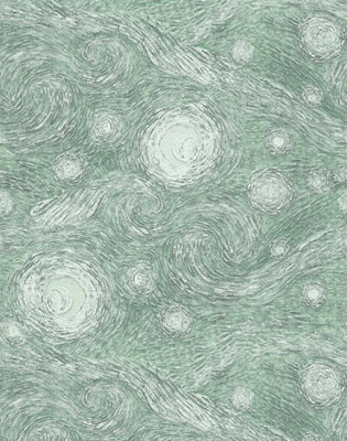 Bobbi Beck eco-friendly Green van gogh starry night wallpaper