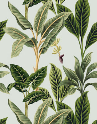 Bobbi Beck eco-friendly Green vintage tropical wallpaper