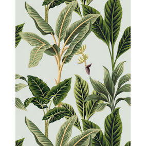 Bobbi Beck eco-friendly Green vintage tropical wallpaper